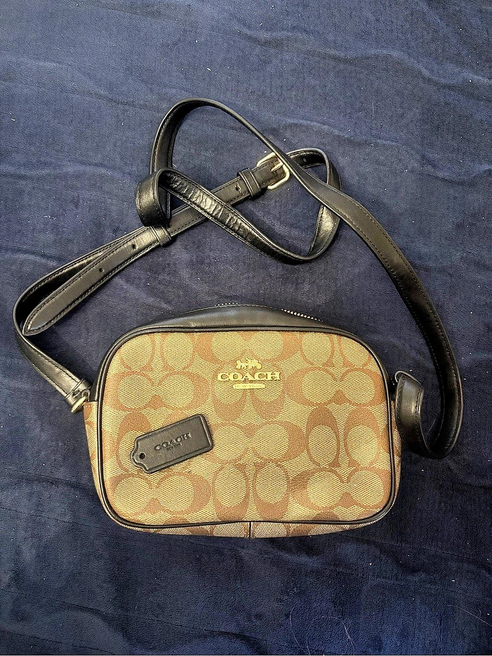 Coach Mini Jamie Camera Bag in Signature Canvas Brown & Black